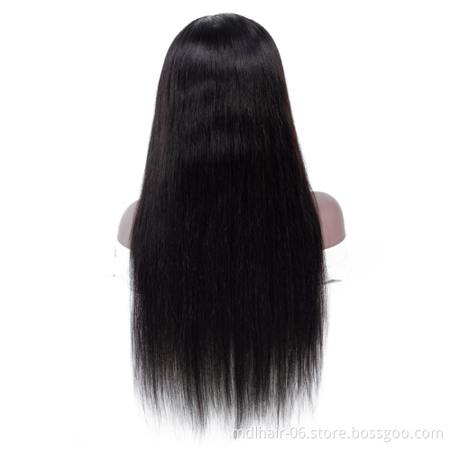 Wholesale Straight Human Hair 4*4 Lace Closure Wig Pre Plucked Brazilian Straight Lace Closure Human Hair Wigs